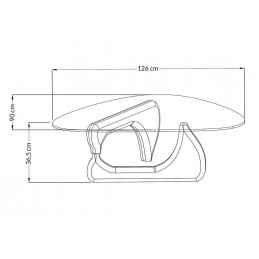 Stolik STABLE BLACK - szkło, podstawa drewniana czarny jesion