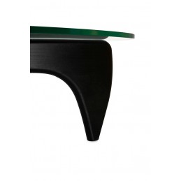 Stolik STABLE BLACK - szkło, podstawa drewniana czarny jesion