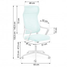 Fotel biurowy z mikrosiatki Sofotel Labi miętowy