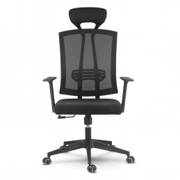 Fotel biurowy obrotowy z mikrosiatki Sofotel Karun czarny