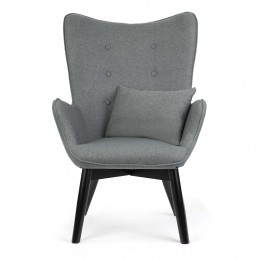 Fotel uszak z podnóżkiem Norse szary