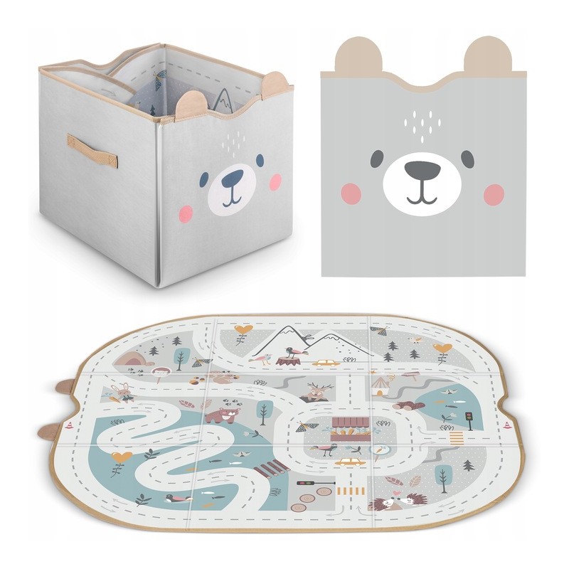 Pojemnik na zabawki i mata NK-408 Nukido - szary