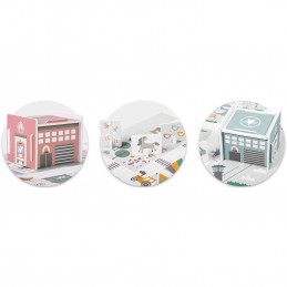 Mata piankowa puzzle 105x105cm + piankowe figurki Nukido Town