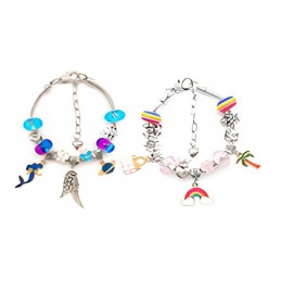 Zestaw Do Tworzenia Robienia Biżuterii, Bransoletek, Charmsy, Zawieszki, Koraliki w paski, MIX