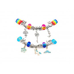 Zestaw Do Tworzenia Robienia Biżuterii, Bransoletek, Charmsy, Zawieszki, Koraliki w paski, MIX