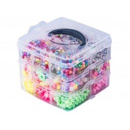 Zestaw Do Tworzenia Robienia Biżuterii, Bransoletek, Charmsy, Zawieszki, Koraliki 400el. Kuferek