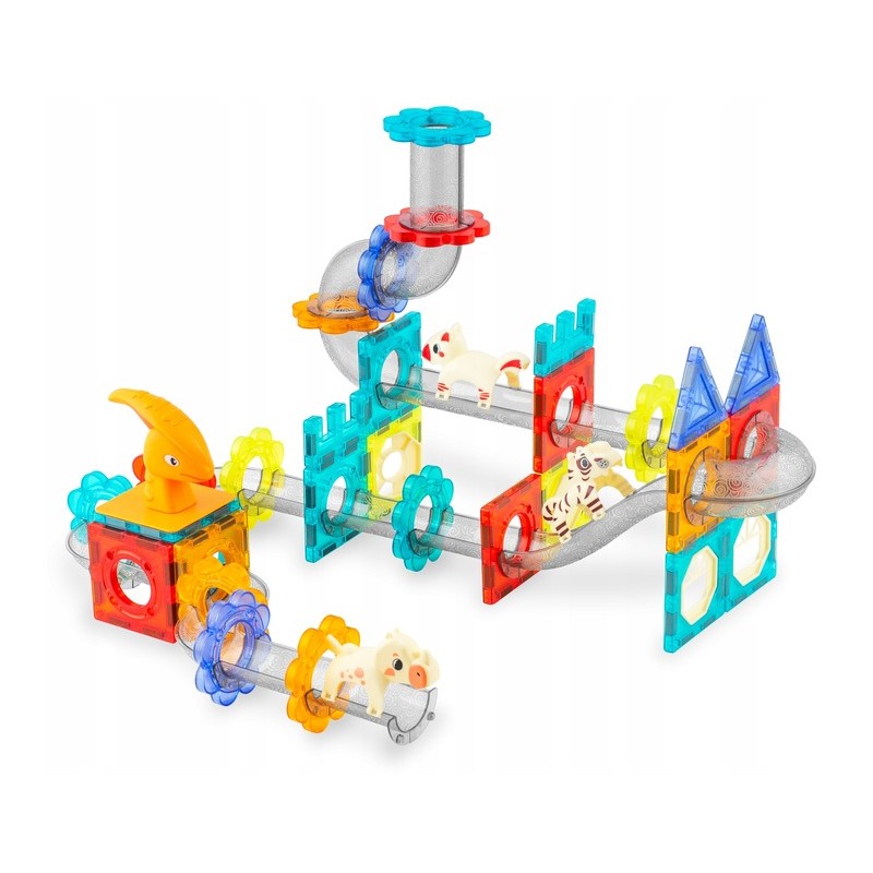 Klocki magnetyczne Dinozaury ze zjeżdżalnią RK-764 Ricokids