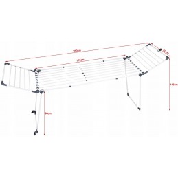 Suszarka na pranie teleskopowa wytrzymała rozsuwana 27 mb XXXL