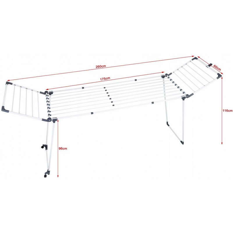 Suszarka na pranie teleskopowa wytrzymała rozsuwana 27 mb XXXL