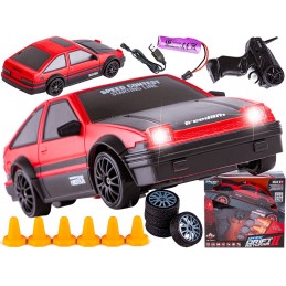 Samochód Do Driftu, Auto RC Drift 1:24 2,4 GHz 4WD CZERWONA TOYOTA