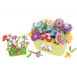 Klocki konstrukcyjne w kuferku, Ogród Kwiatki, Zestaw Do Zbudowania Kwiatowej Kompozycji 135 El.