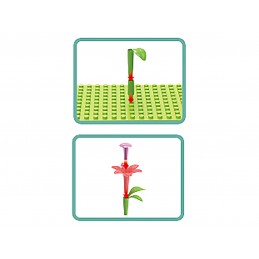Klocki konstrukcyjne w kuferku, Ogród Kwiatki, Zestaw Do Zbudowania Kwiatowej Kompozycji 135 El.