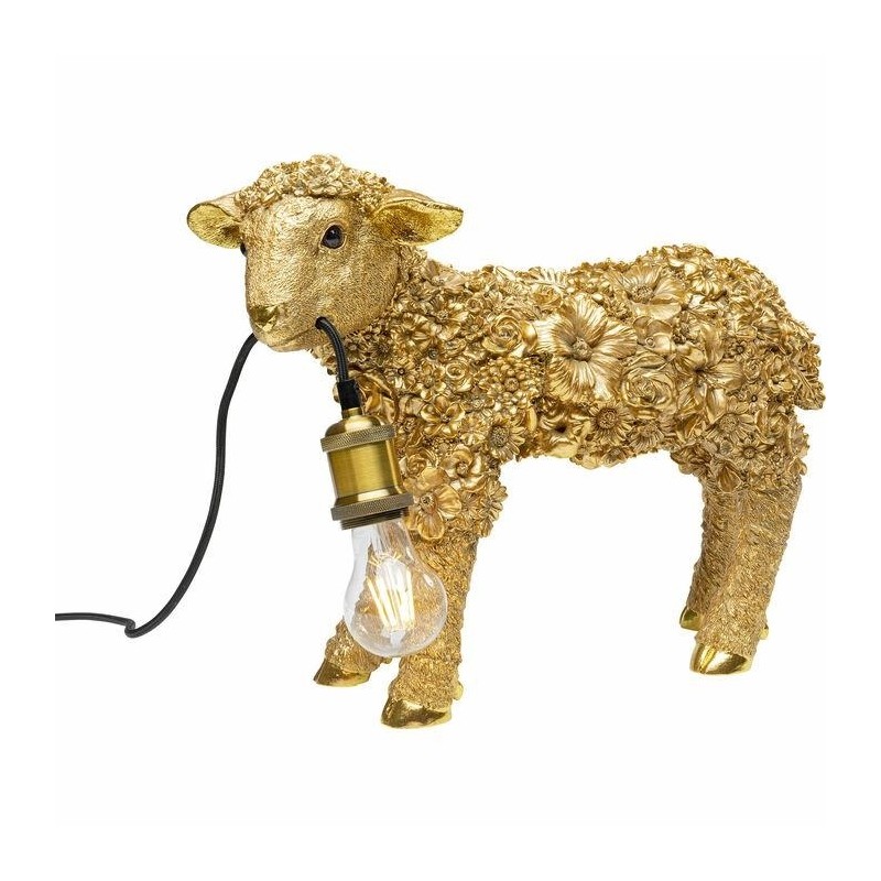 KARE lampa stołowa FLOWER SHEEP 36 cm złota
