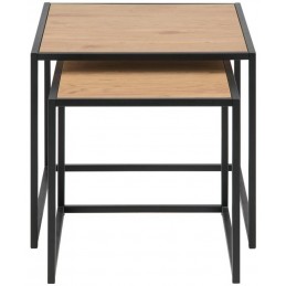 ACTONA zestaw stolików SEAFORD dąb - MDF, metal