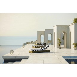 Materac ogrodowy AZURE z poduszką biało-czarny