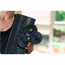 Piłka + podwójna piłka do masażu - zestaw -  NS-997 czarno-niebieska