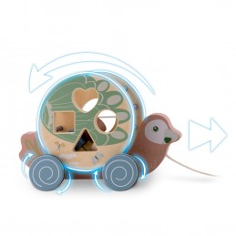 Drewniana zabawka do ciągnięcia Papuga NK-854 Nukido