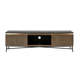 RICHMOND szafka RTV IRONVILLE – marmur, metal, MDF, sklejka brzozowa