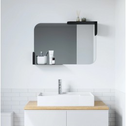 UMBRA lustro wnękowe z półkami ALCOVE czarne