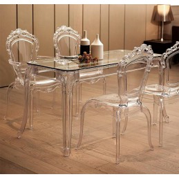 Stół KING 120 transparentny - poliwęglan, szkło hartowane