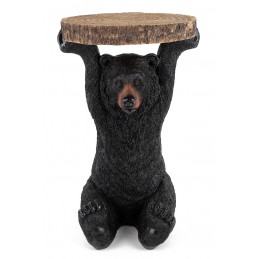 KARE stolik BEAR czarny / drewniany czarny