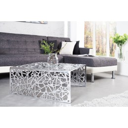 INVICTA stolik kawowy ABSTRACT 60cm  - srebrny, aluminium