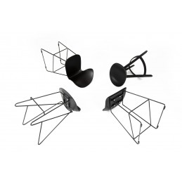 Krzesło barowe ALI czarny - polipropylen, metal