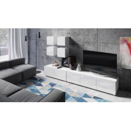 Meblościanka CALABRIA 12 biały / biały połysk