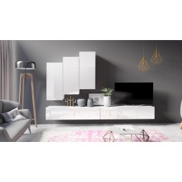 Meblościanka CALABRIA 14 biały / biały połysk