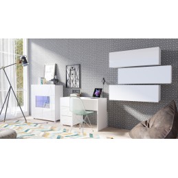 Meblościanka CALABRIA 9 biały / biały połysk