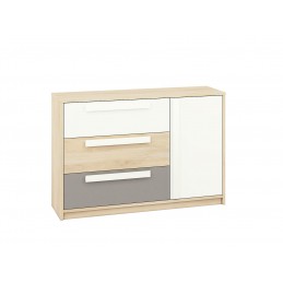 Komoda DRIP DP08 138 buk fjord / biały / szara platyna