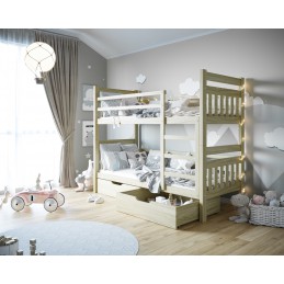 Łóżko piętrowe 80x190 NATALIE naturalna sosna