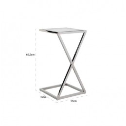 RICHMOND stolik PARAMOUNT - szkło, stal polerowana