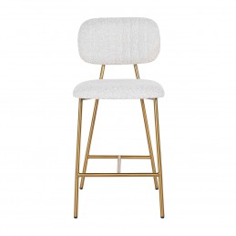 RICHMOND krzesło barowe XENIA 65 cm WHITE BOUCLÉ białe