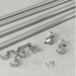 UMBRA podwójny karnisz CAPPA  305 - 457 cm srebrny