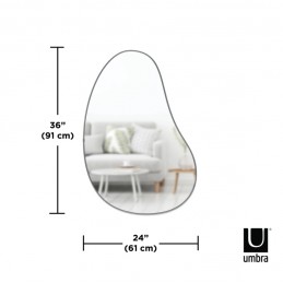 UMBRA lustro ścienne HUBBA 86 cm metaliczno / tytanowe