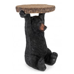 KARE stolik BEAR czarny / drewniany czarny