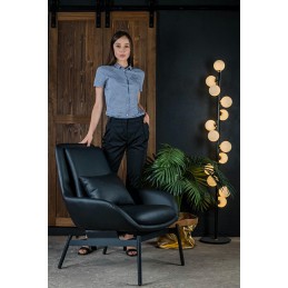 Fotel LAZY czarny ekoskóra - podstawa czarna