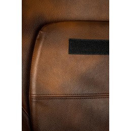 Fotel EGG SZEROKI PU brąz vintage czekolada