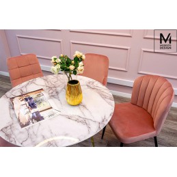 MODESTO krzesło RANGO różowe - welur, metal