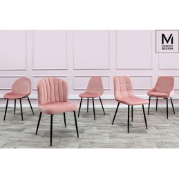 MODESTO krzesło RANGO różowe - welur, metal