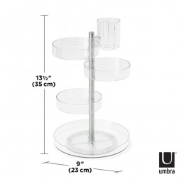UMBRA organizer kosmetyczny PIROUETTE przezroczysty / niklowany