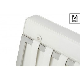 MODESTO fotel BARCELON biały - ekoskóra, stal polerowana