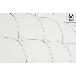 MODESTO fotel BARCELON biały - ekoskóra, stal polerowana